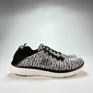 Skechers Black White Knit Slip On Comfort Walking Shoes 59858MC Women's Size 9